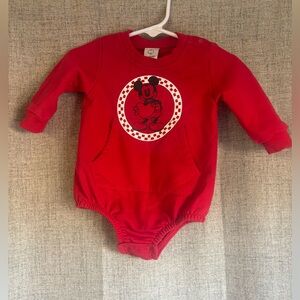 Disney Red Mickey Mouse Pocketed Onesie